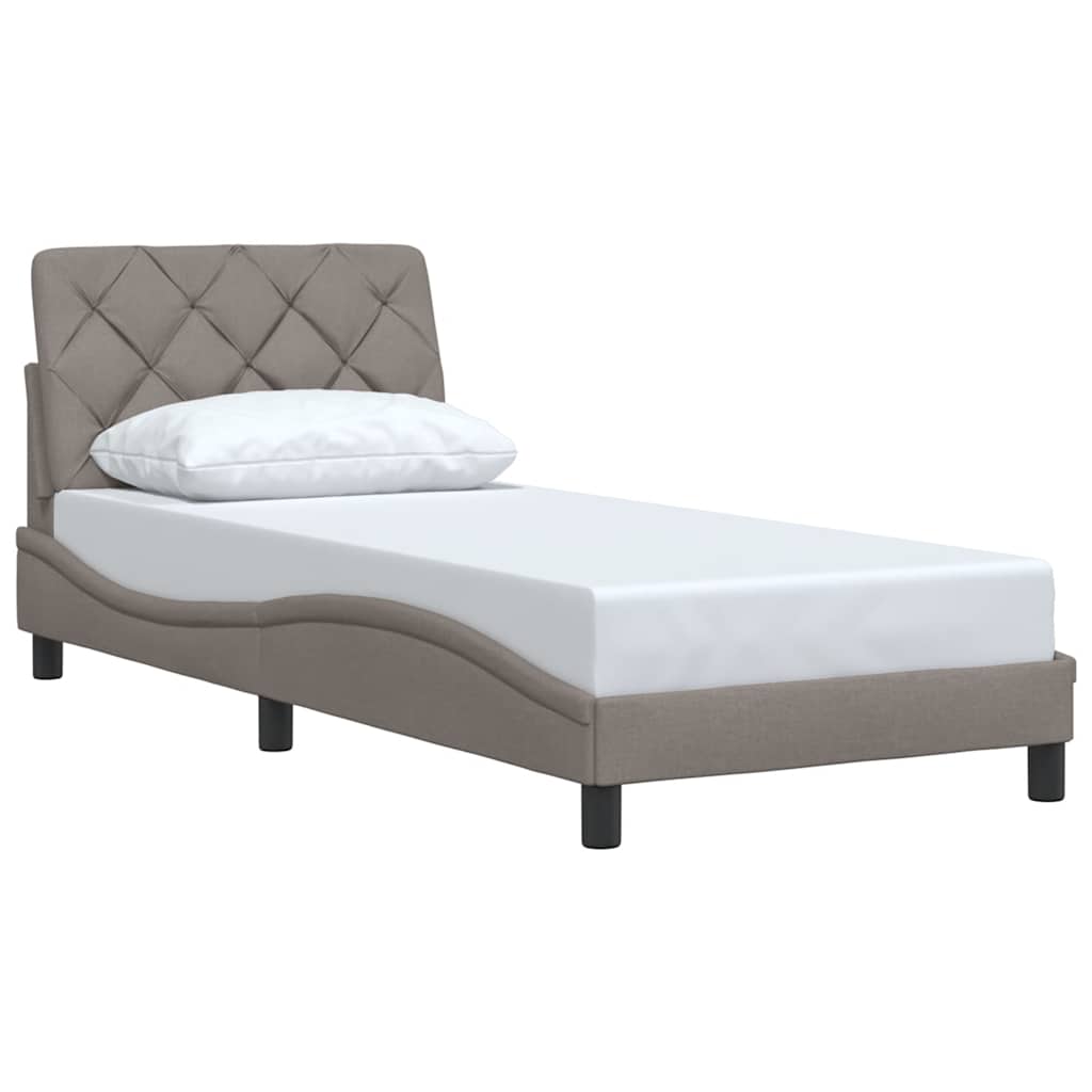 vidaXL Σκελετός Κρεβατιού Χωρίς Στρώμα Taupe 90x190 εκ. Υφασμάτινο