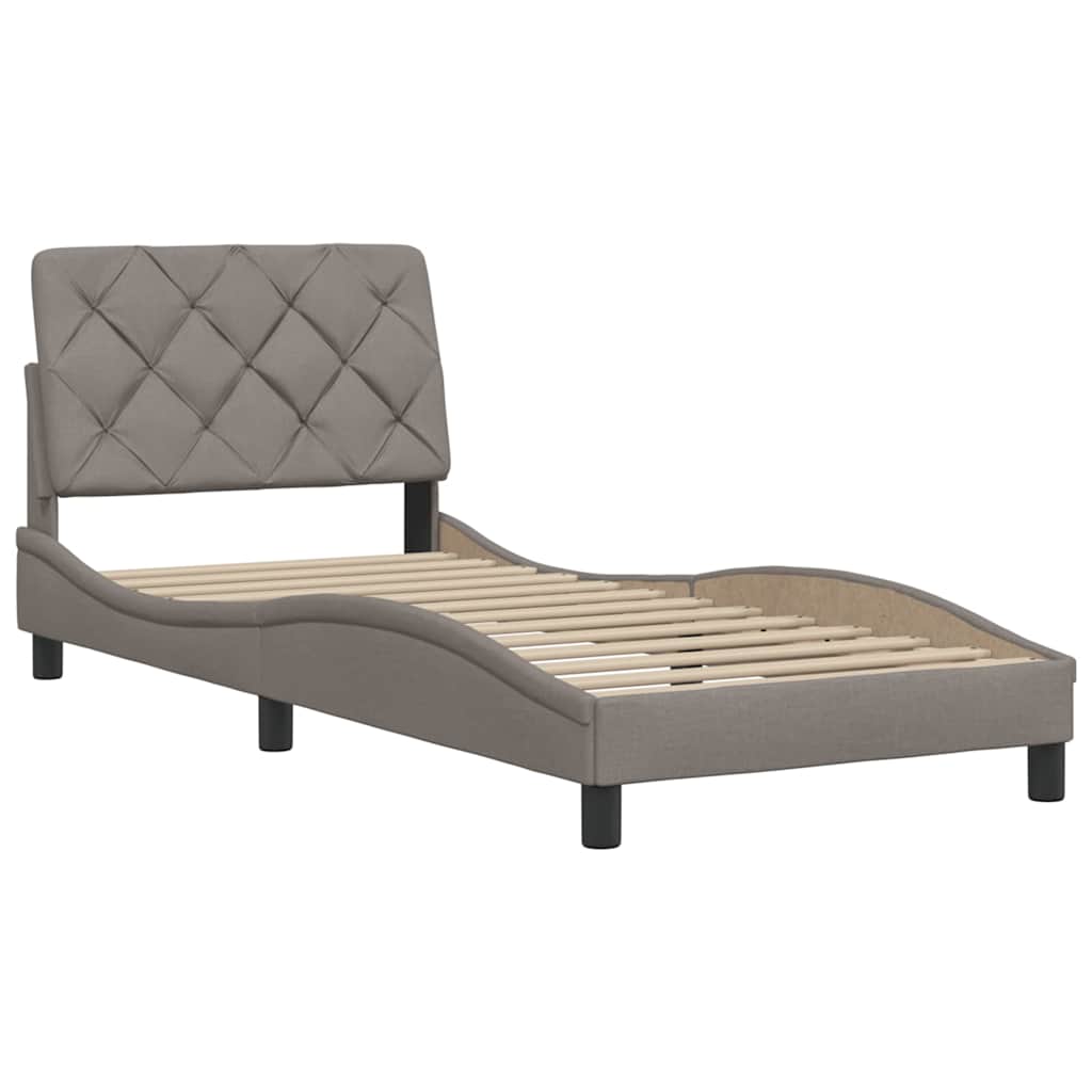 vidaXL Σκελετός Κρεβατιού Χωρίς Στρώμα Taupe 90x190 εκ. Υφασμάτινο