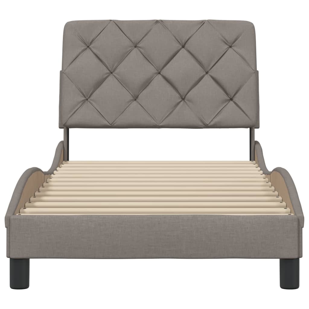 vidaXL Σκελετός Κρεβατιού Χωρίς Στρώμα Taupe 90x190 εκ. Υφασμάτινο