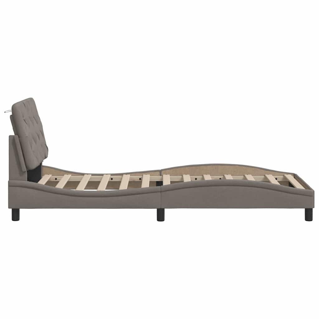 vidaXL Σκελετός Κρεβατιού Χωρίς Στρώμα Taupe 90x190 εκ. Υφασμάτινο