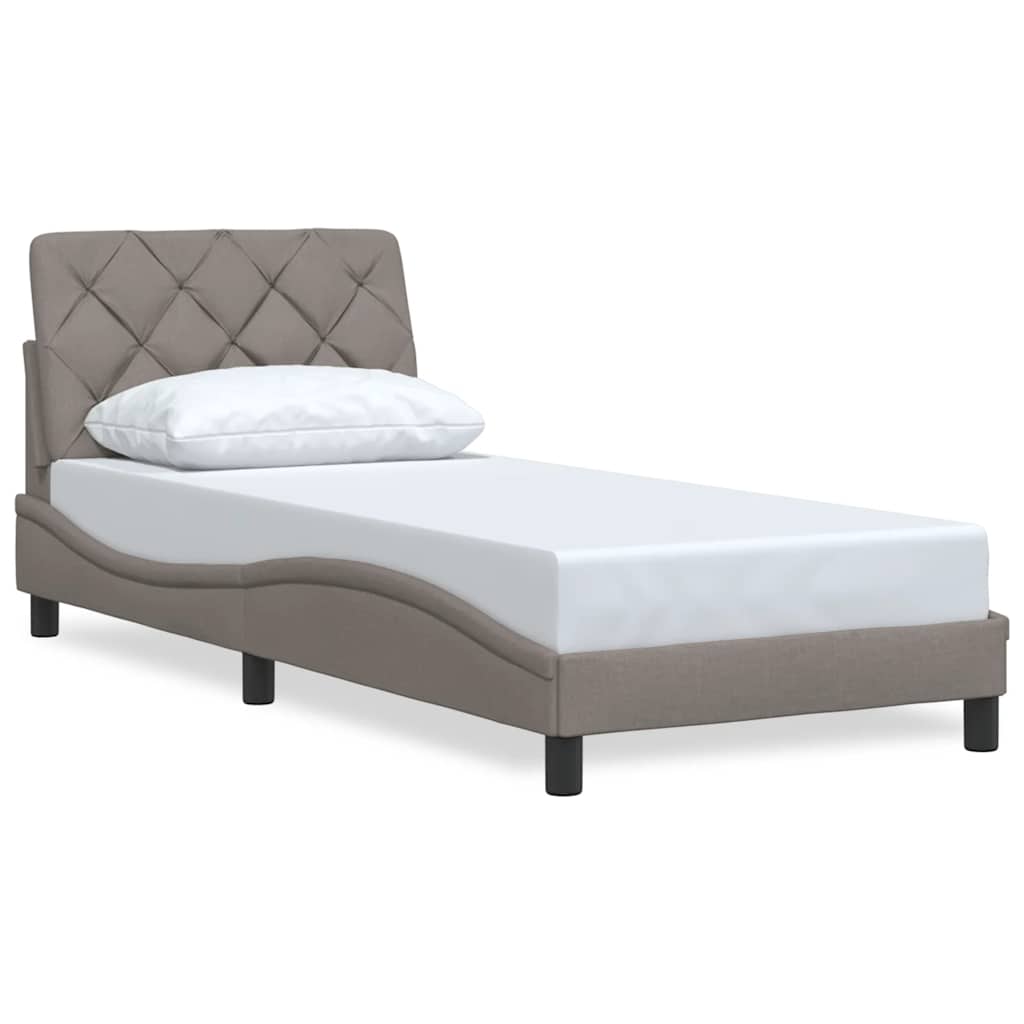 vidaXL Σκελετός Κρεβατιού Χωρίς Στρώμα Taupe 90x200 εκ. Υφασμάτινο