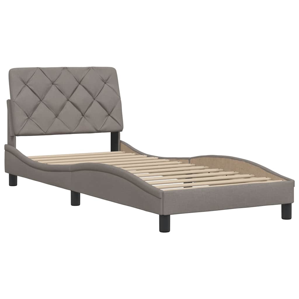 vidaXL Σκελετός Κρεβατιού Χωρίς Στρώμα Taupe 90x200 εκ. Υφασμάτινο