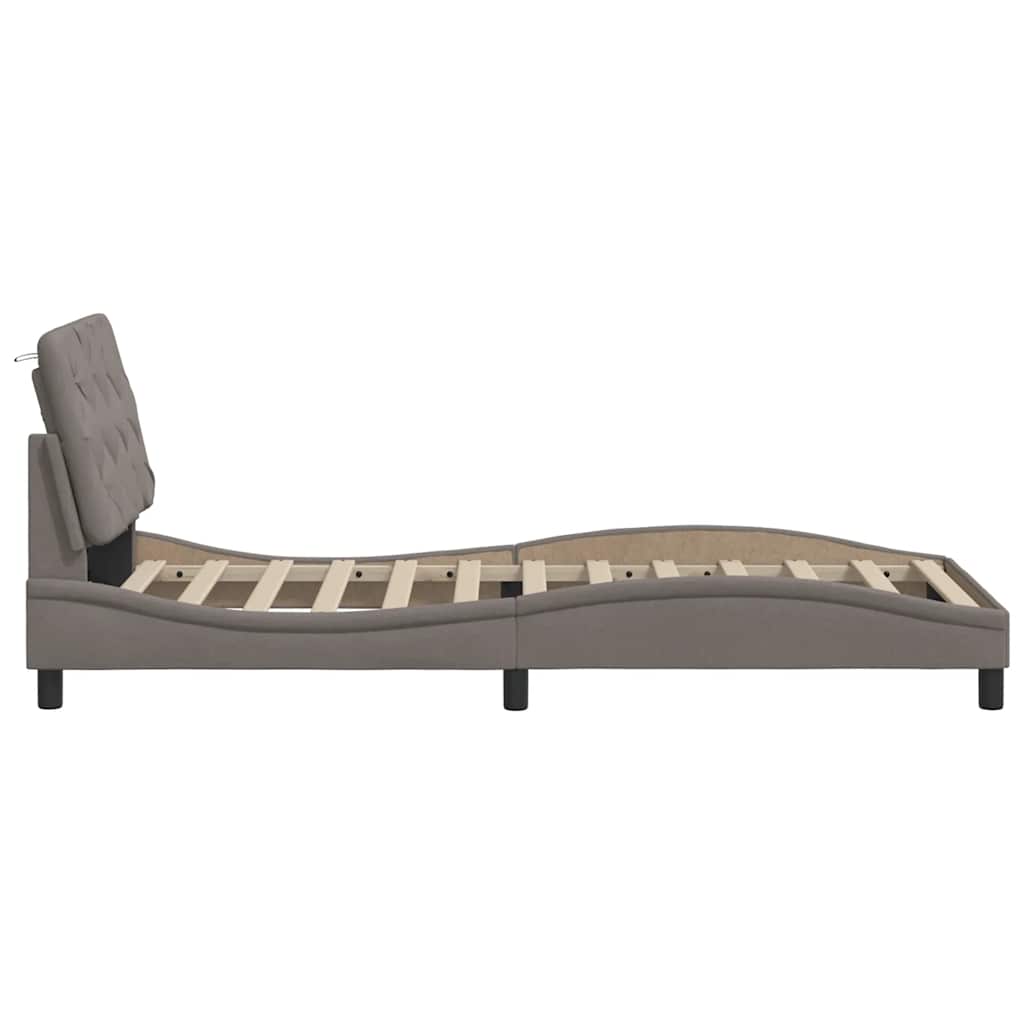 vidaXL Σκελετός Κρεβατιού Χωρίς Στρώμα Taupe 90x200 εκ. Υφασμάτινο