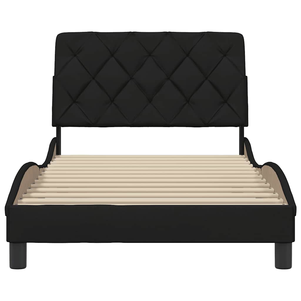 vidaXL Σκελετός Κρεβατιού Χωρίς Στρώμα Μαύρο 100x200 εκ. Υφασμάτινο