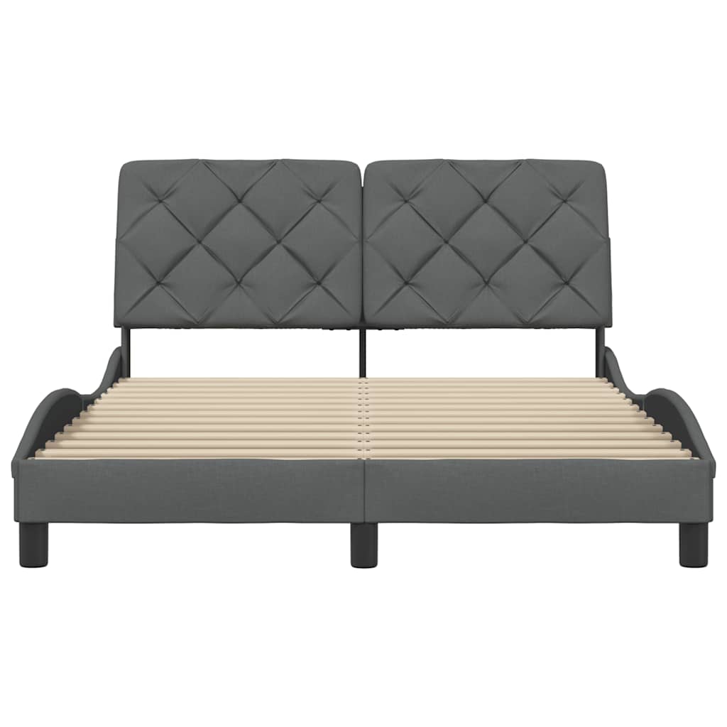vidaXL Σκελετός Κρεβατιού Χωρίς Στρώμα Σκ. Γκρι 120x200 εκ. Υφασμάτινο