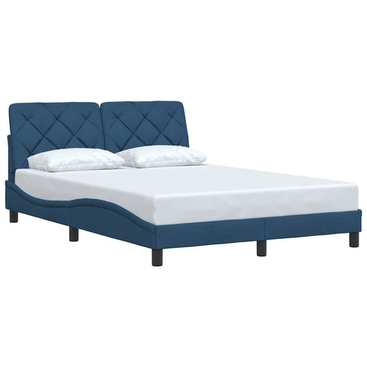 vidaXL Πλαίσιο κρεβατιού χωρίς στρώμα Μπλε 120x200 cm Ύφασμα