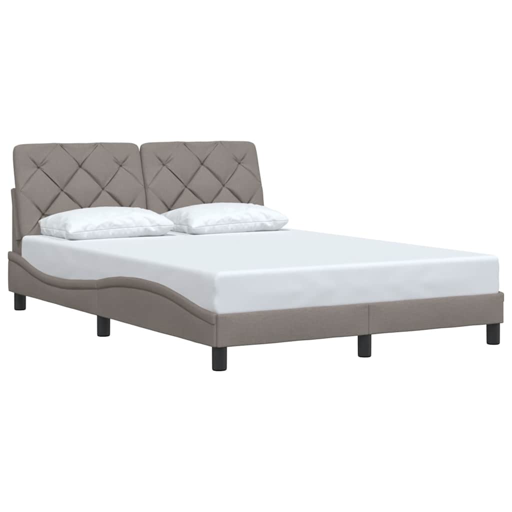 vidaXL Σκελετός Κρεβατιού Χωρίς Στρώμα Taupe 140x190 εκ. Υφασμάτινο