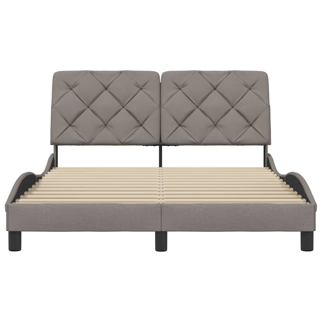 vidaXL Σκελετός Κρεβατιού Χωρίς Στρώμα Taupe 140x190 εκ. Υφασμάτινο