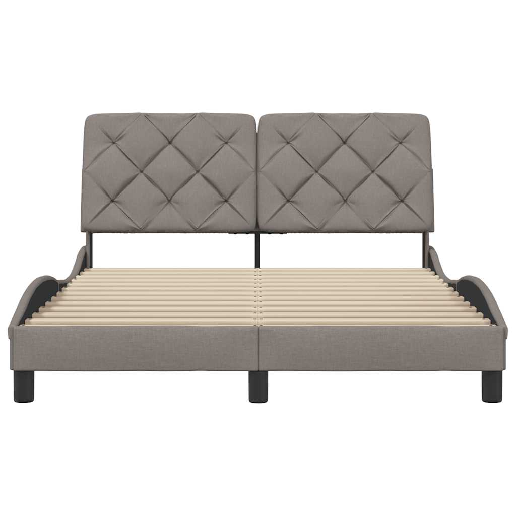 vidaXL Σκελετός Κρεβατιού Χωρίς Στρώμα Taupe 140x200 εκ. Υφασμάτινο