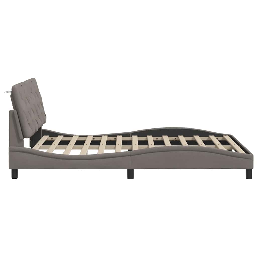 vidaXL Σκελετός Κρεβατιού Χωρίς Στρώμα Taupe 140x200 εκ. Υφασμάτινο