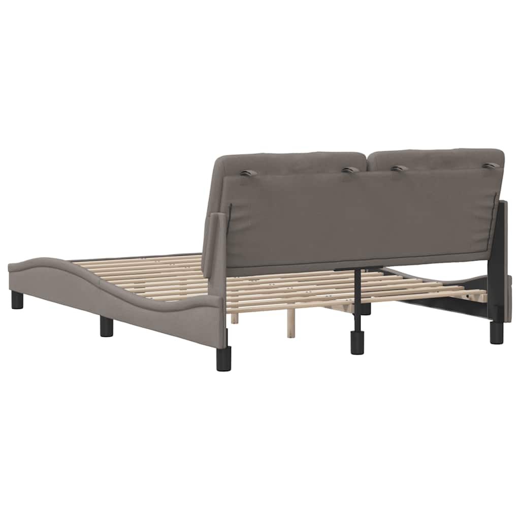 vidaXL Σκελετός Κρεβατιού Χωρίς Στρώμα Taupe 140x200 εκ. Υφασμάτινο