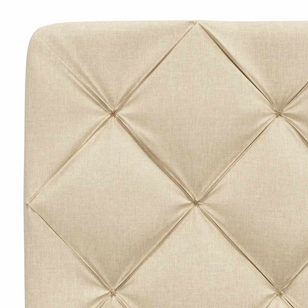 vidaXL Σκελετός Κρεβατιού Χωρίς Στρώμα Κρεμ 140x200 εκ.Υφασμάτινο
