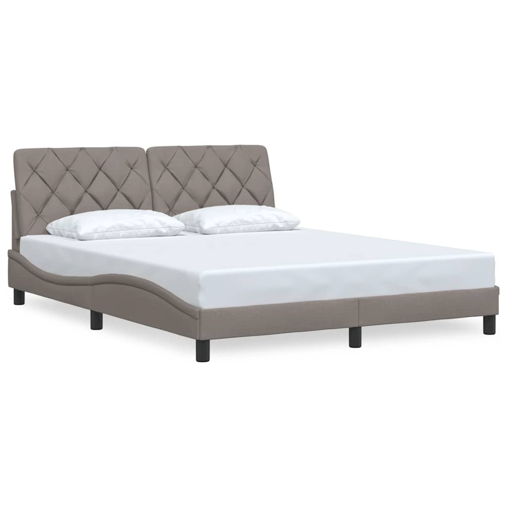 vidaXL Σκελετός Κρεβατιού Χωρίς Στρώμα Taupe 160x200 εκ. Υφασμάτινο