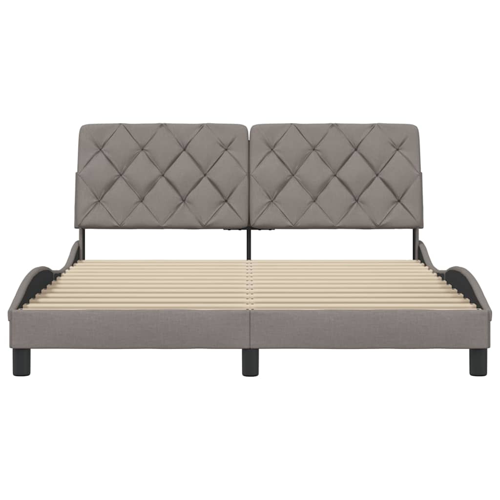 vidaXL Σκελετός Κρεβατιού Χωρίς Στρώμα Taupe 160x200 εκ. Υφασμάτινο