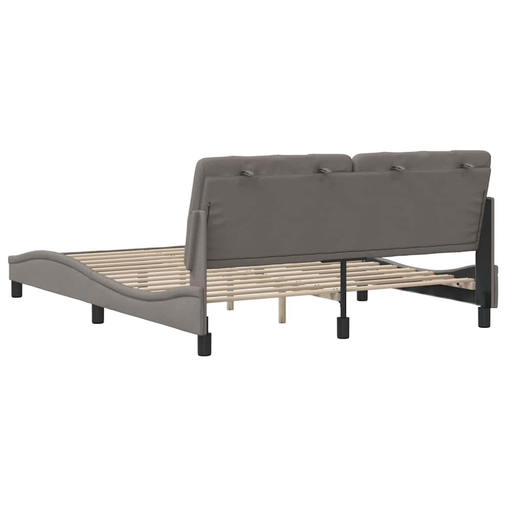 vidaXL Σκελετός Κρεβατιού Χωρίς Στρώμα Taupe 160x200 εκ. Υφασμάτινο