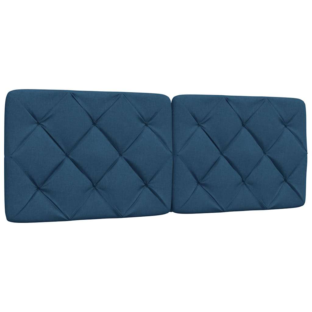 vidaXL Πλαίσιο κρεβατιού με LED χωρίς στρώμα Μπλε 140x190 cm Ύφασμα