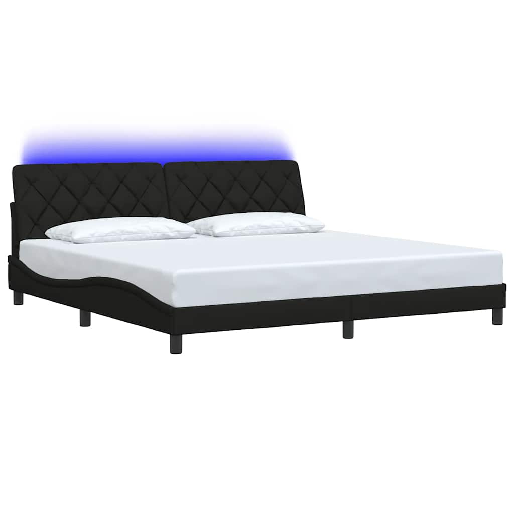 vidaXL Σκελετός Κρεβατιού με LED Χωρίς Στρώμα Μαύρο 200x200 εκ.
