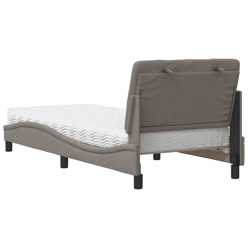 vidaXL Κρεβάτι με Στρώμα Taupe 80x200 εκ. Υφασμάτινο