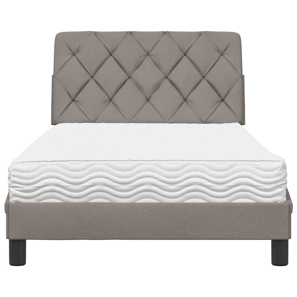 vidaXL Κρεβάτι με Στρώμα Taupe 100 x 200 εκ. Υφασμάτινο