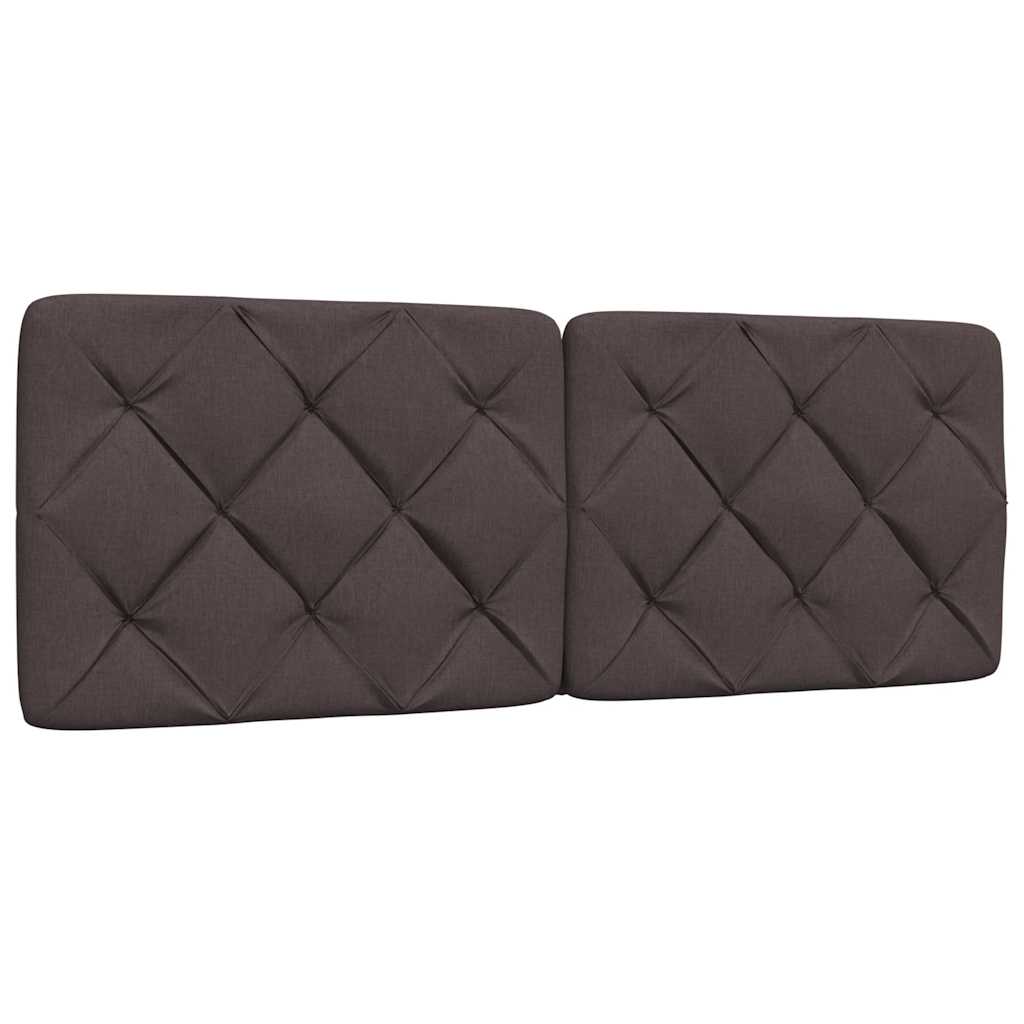 vidaXL Κρεβάτι με Στρώμα Σκούρο Καφέ 140x190 εκ. Υφασμάτινο
