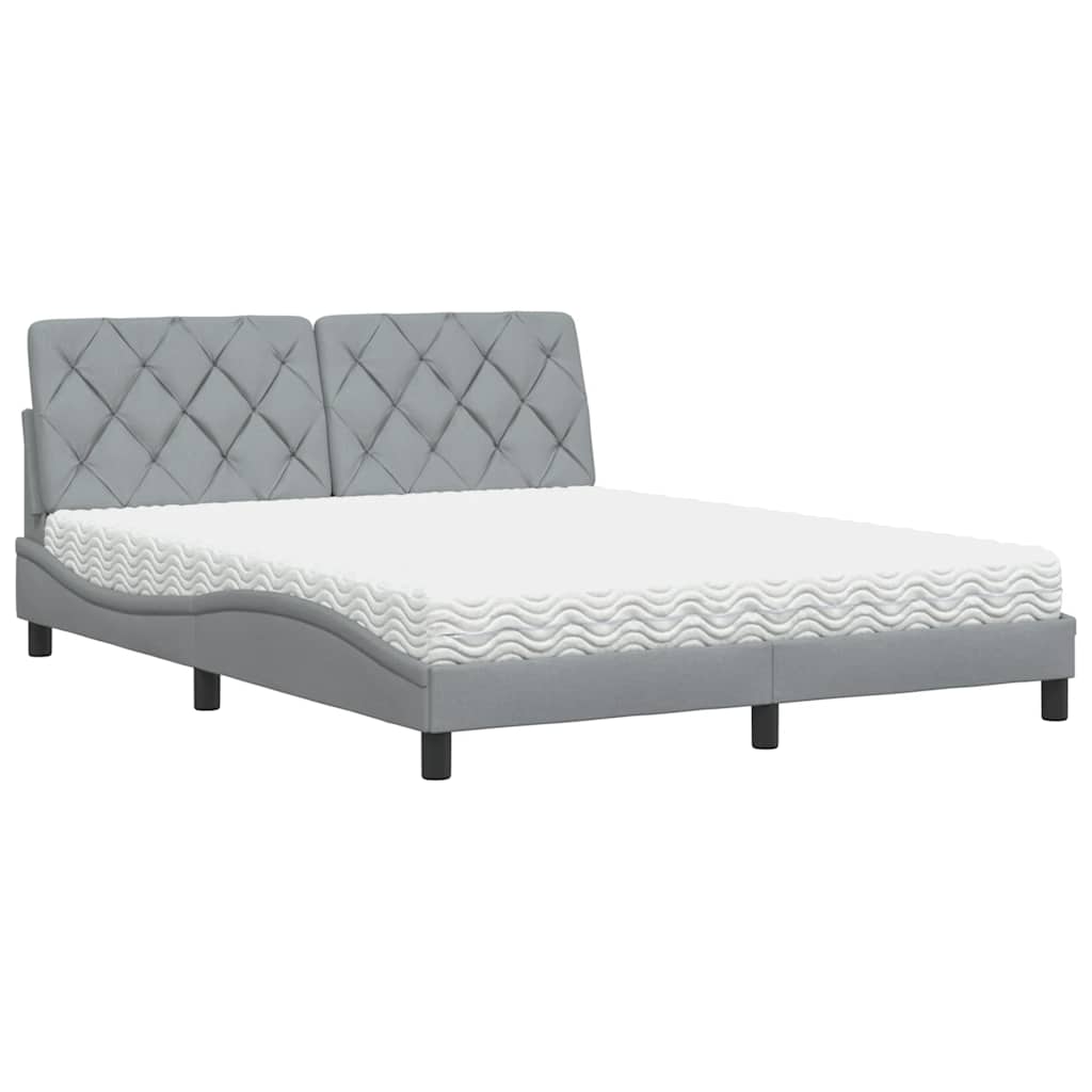 vidaXL Κρεβάτι με Στρώμα Αν. Πράσινο 160x200εκ Υφασμάτινο