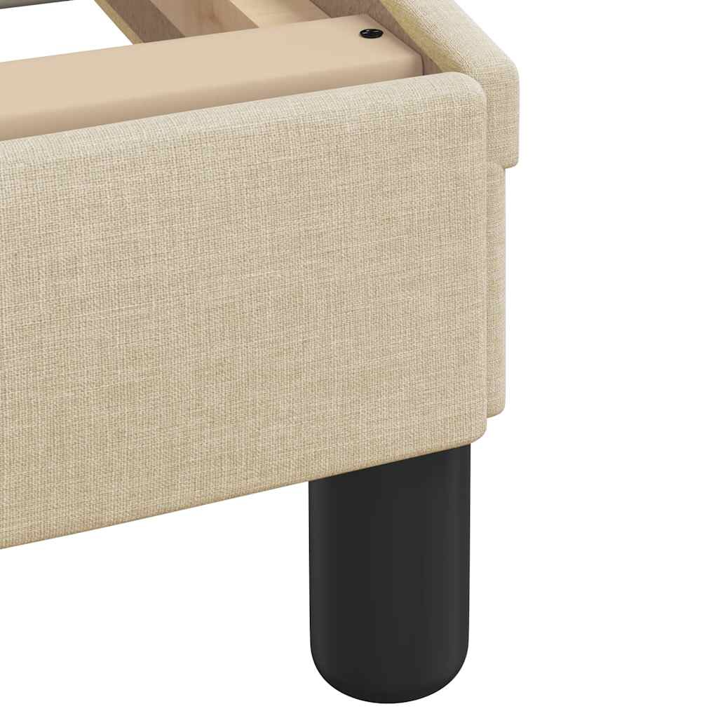 vidaXL Κρεβάτι με Στρώμα Κρεμ 160x200 εκ. Υφασμάτινο