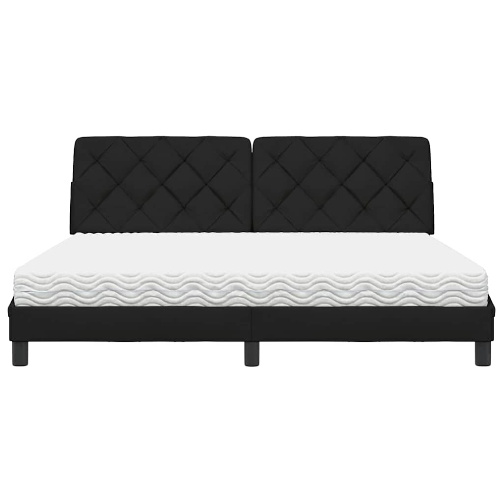 vidaXL Κρεβάτι με Στρώμα Μαύρο 180x200 εκ. Υφασμάτινο