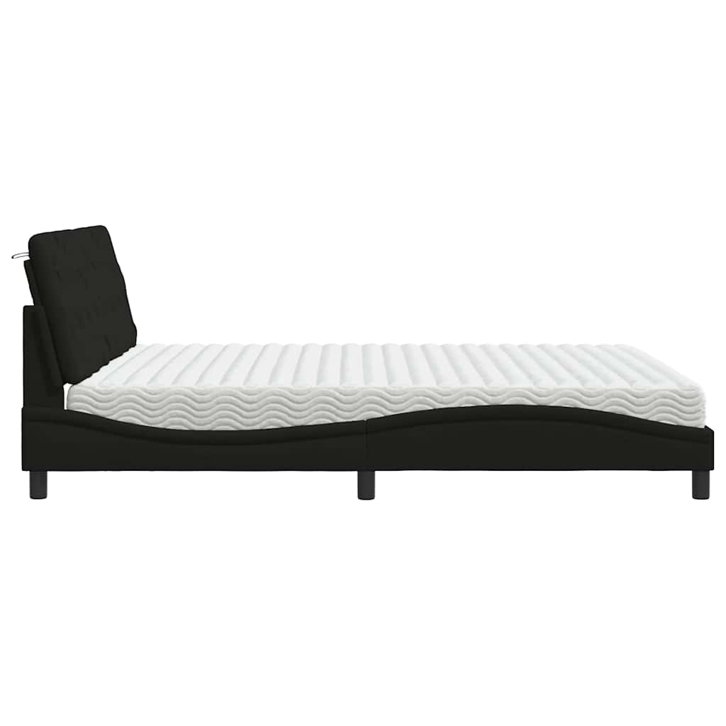 vidaXL Κρεβάτι με Στρώμα Μαύρο 180x200 εκ. Υφασμάτινο