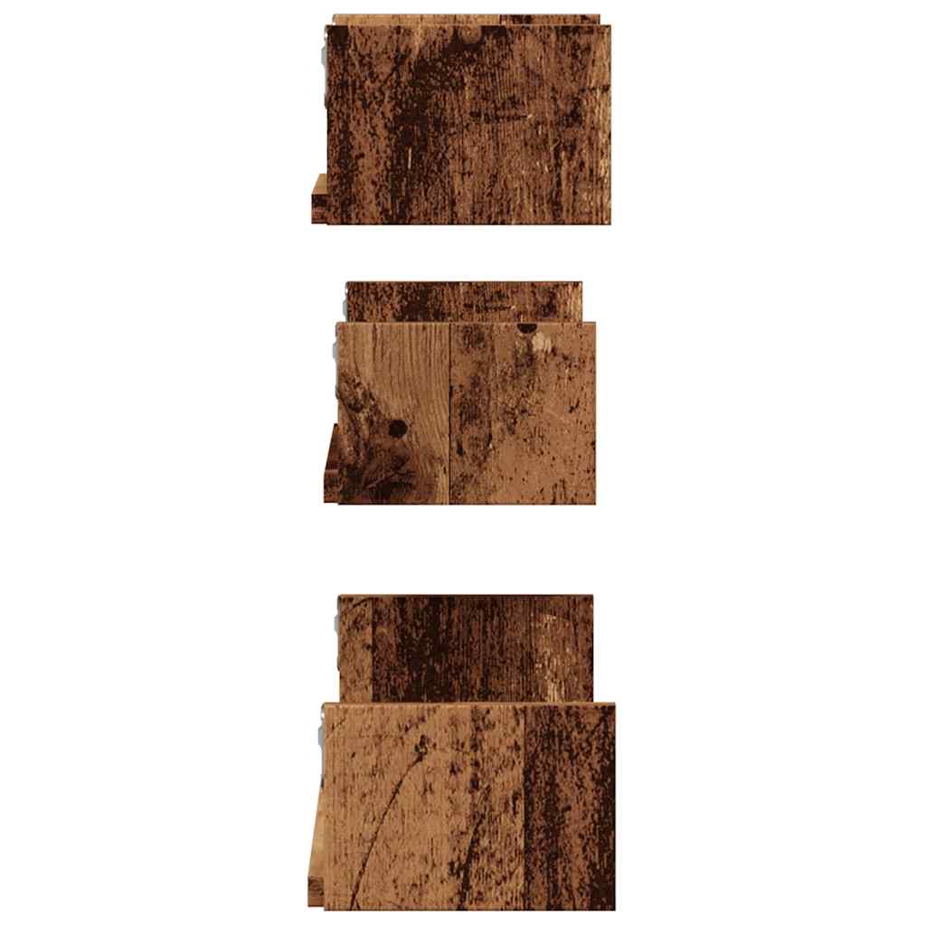 vidaXL Ράφια τοίχου 3 τεμάχια Παλιό ξύλο κατασκευασμένο από ξύλο