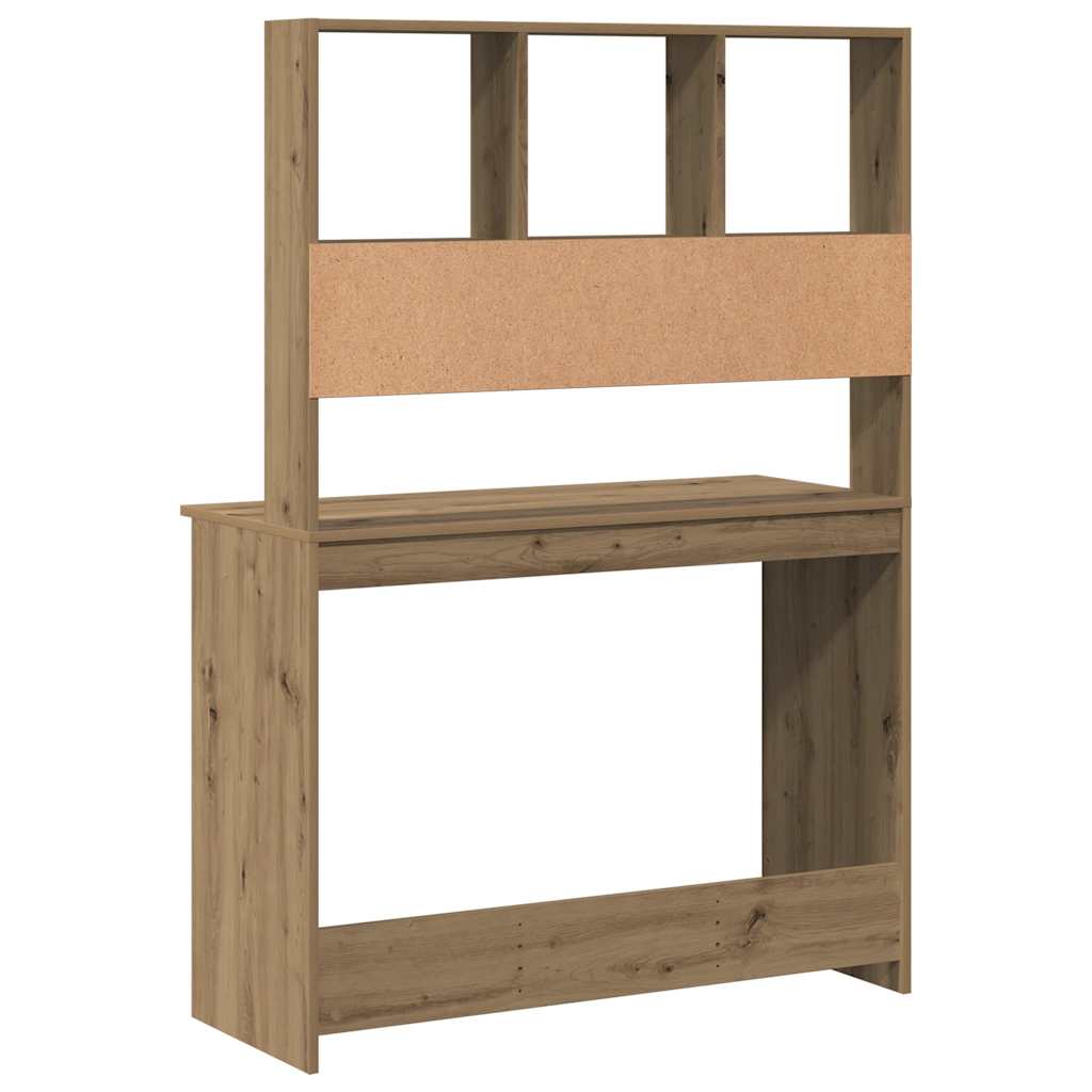 vidaXL Γραφείο με Ράφια Αρτισιανή Δρυς 102x45x148εκ Επεξεργασμένο Ξύλο