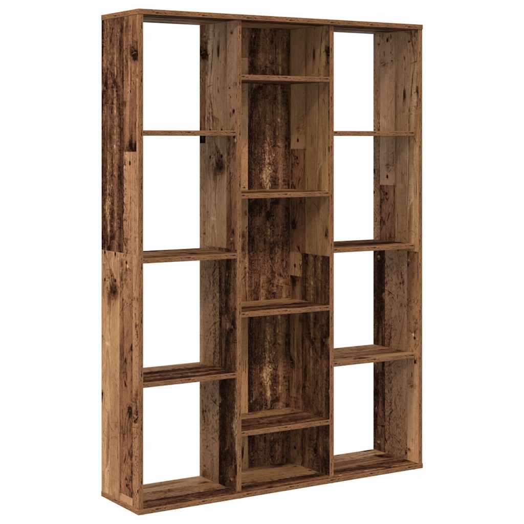 vidaXL Διαχωριστικό/Βιβλιοθήκη Παλιό Ξύλο 100x24x140εκ από Μοριοσανίδα