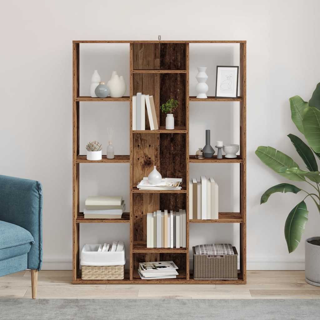 vidaXL Διαχωριστικό/Βιβλιοθήκη Παλιό Ξύλο 100x24x140εκ από Μοριοσανίδα