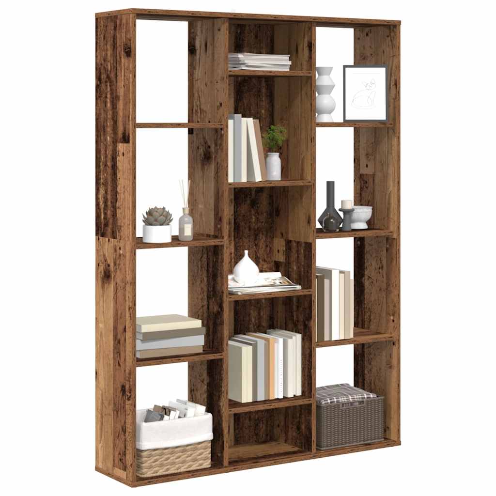vidaXL Διαχωριστικό/Βιβλιοθήκη Παλιό Ξύλο 100x24x140εκ από Μοριοσανίδα