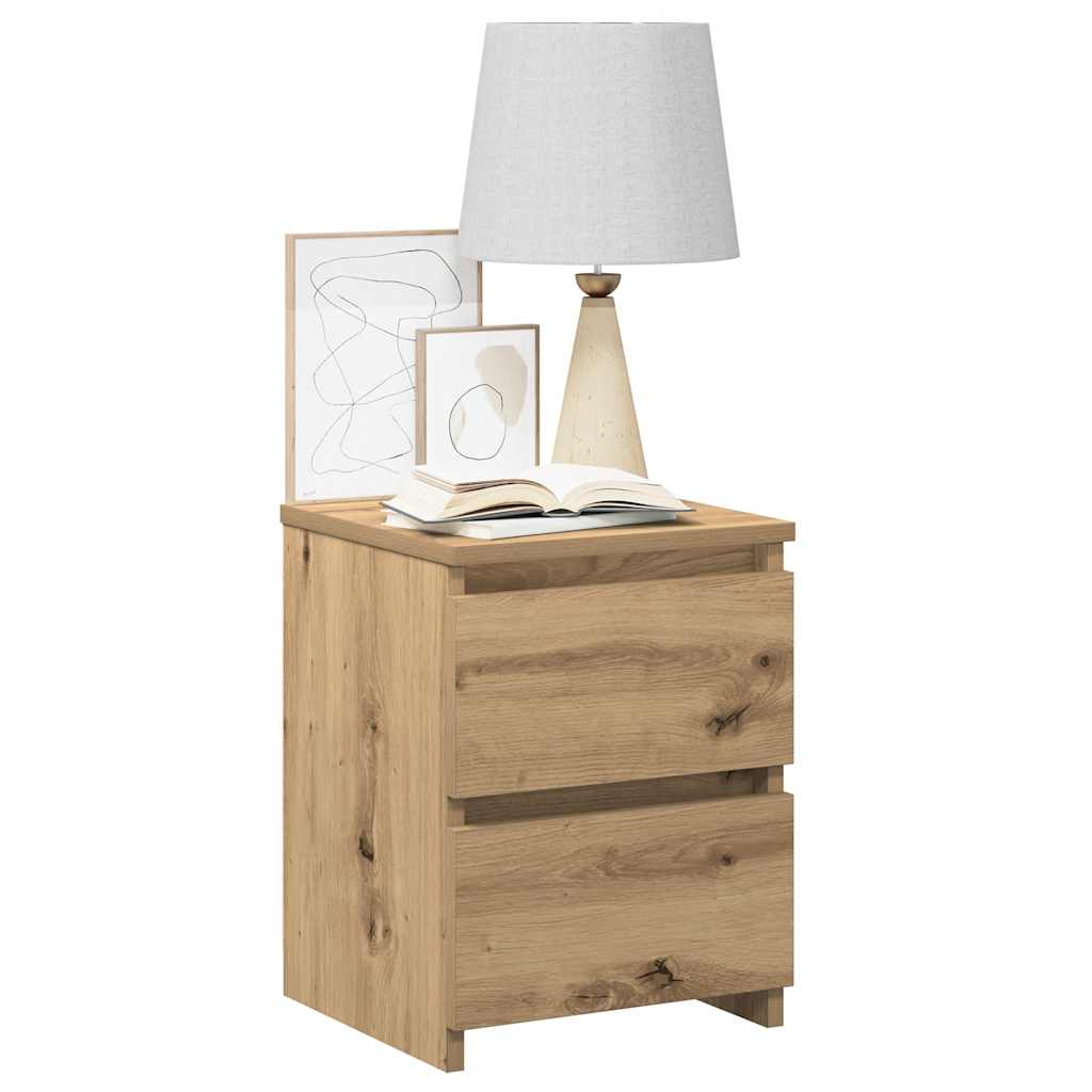 vidaXL Κομοδίνα 2 τεμ.Αρτισιανή Δρυς 30x30x40 εκ. Επεξ. Ξύλο