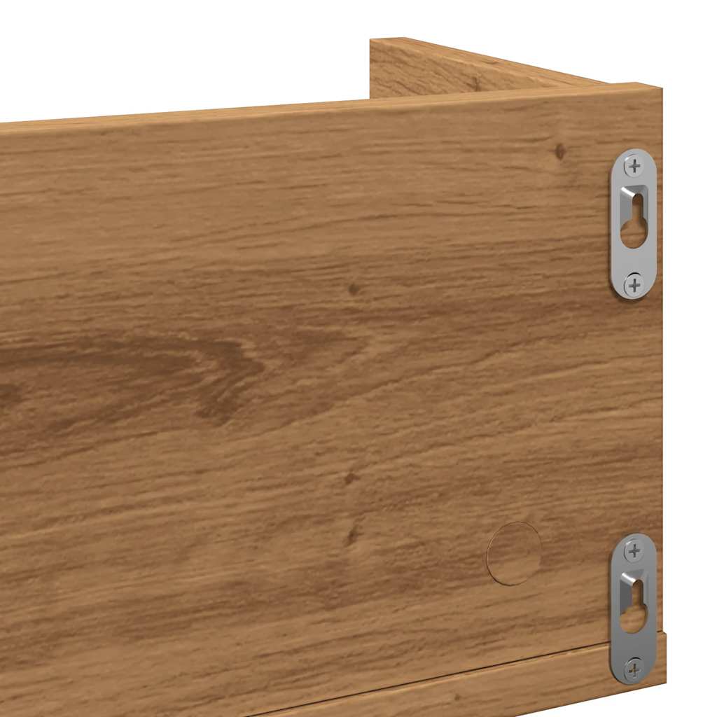 vidaXL Ραφιέρα Τοίχου CD Τεχνίτης Δρυς 100x18x18 εκ Επεξεργασμένο Ξύλο