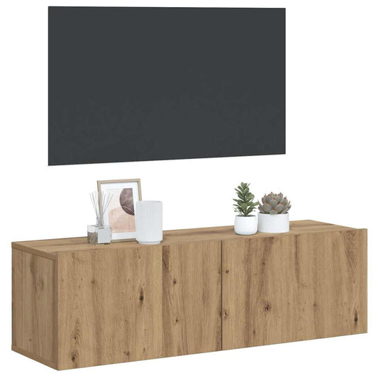 vidaXL Ντουλάπι Τηλεόρασης Τοίχου Artisan Δρυς 100x30x30 εκ Επ. Ξύλο