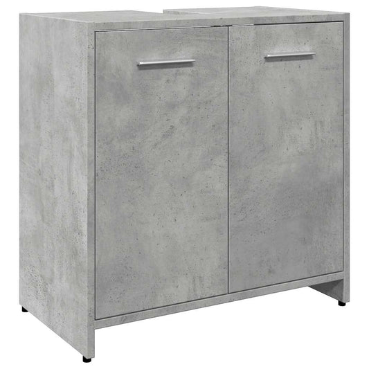 vidaXL Ντουλάπι Νιπτήρα Μπάνιου Μπετόν Γκρι 60x33x60 εκ. Επεξ. Ξύλο