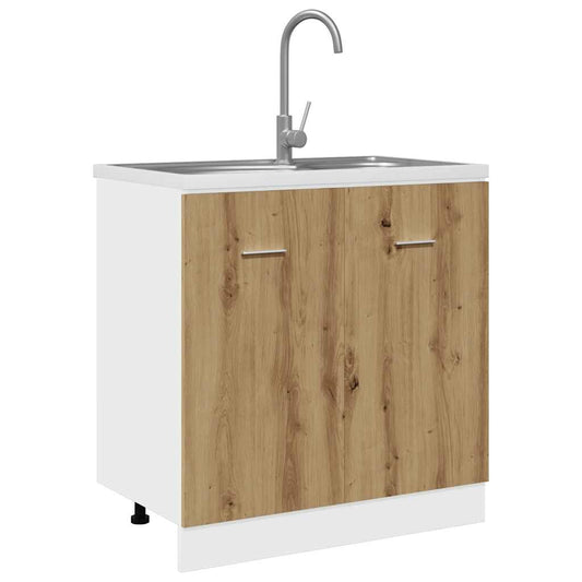 vidaXL Κάτω ντουλάπι νεροχύτη Lyon Artisan Oak Κατασκευασμένο ξύλο