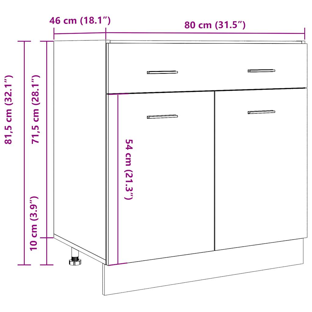 vidaXL Ντουλάπι με Συρτάρι Lyon Γκρι Σκυροδέματος 80x46x81,5 εκ