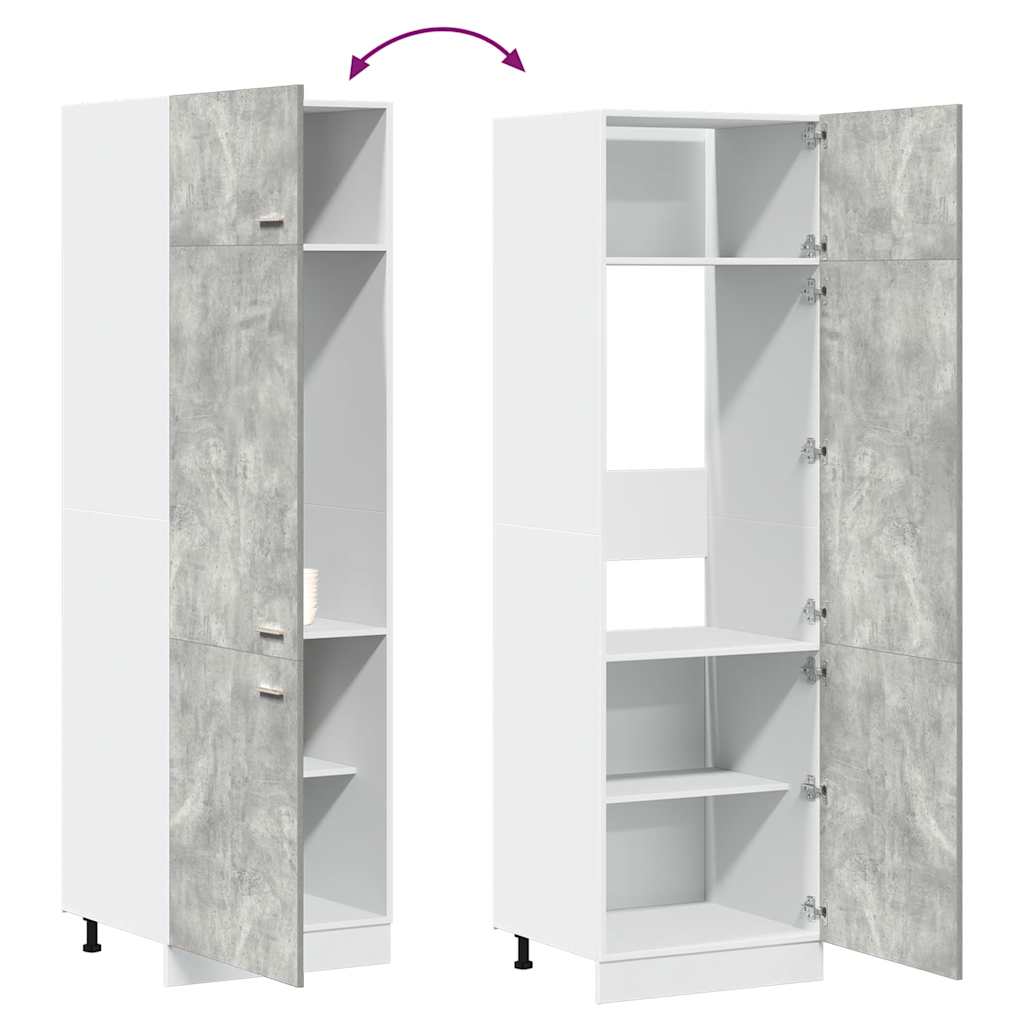 vidaXL Ντουλάπι Ψυγείου Lyon Γκρι Σκυροδέματος 60x57x207εκ.