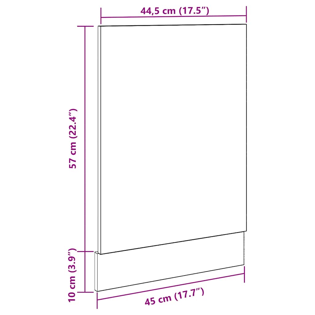vidaXL Πλυντήριο πιάτων πάνελ Lyon σκυρόδεμα γκρι 45x3x67 cm