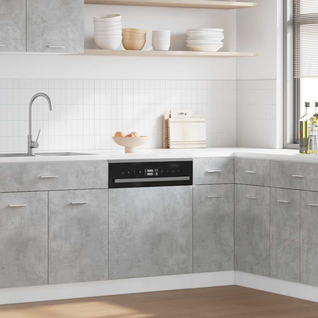 vidaXL Πλυντήριο πιάτων πάνελ Lyon σκυρόδεμα γκρι 45x3x67 cm