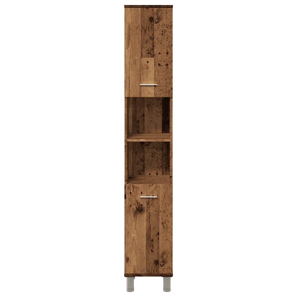 vidaXL Ντουλάπι μπάνιου Παλιό ξύλο 30x30x179 cm Κατασκευασμένο ξύλο