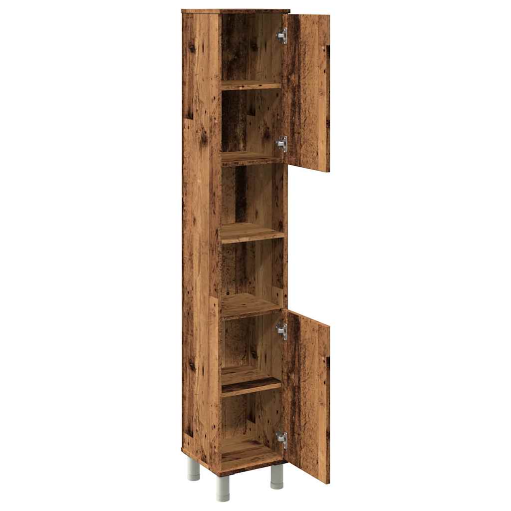 vidaXL Ντουλάπι μπάνιου Παλιό ξύλο 30x30x179 cm Κατασκευασμένο ξύλο