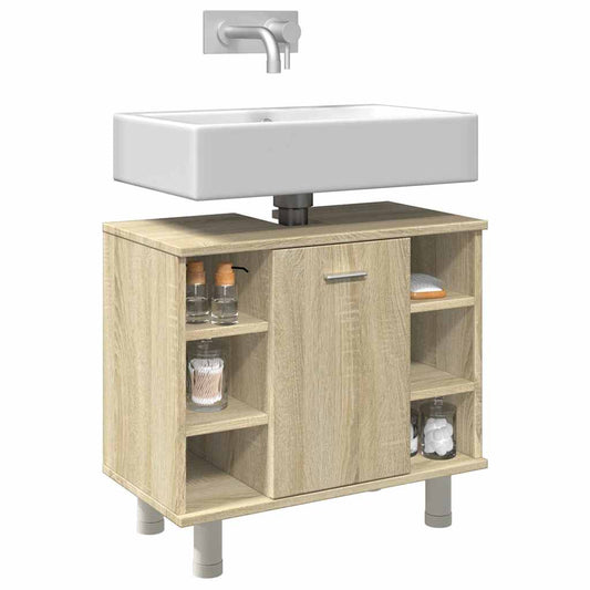 vidaXL Ντουλάπι Νιπτήρα Sonoma Δρυς 60 x 32 x 53,5 εκ. από Επεξ. Ξύλο