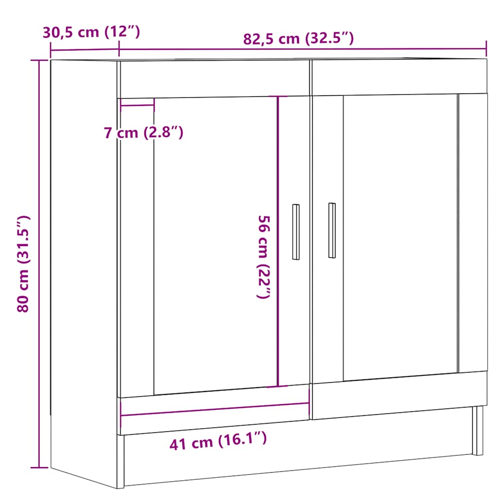vidaXL Βιβλιοθήκη Artisan Δρυς 82,5x30,5x80 εκ. Επεξεργασμένο Ξύλο