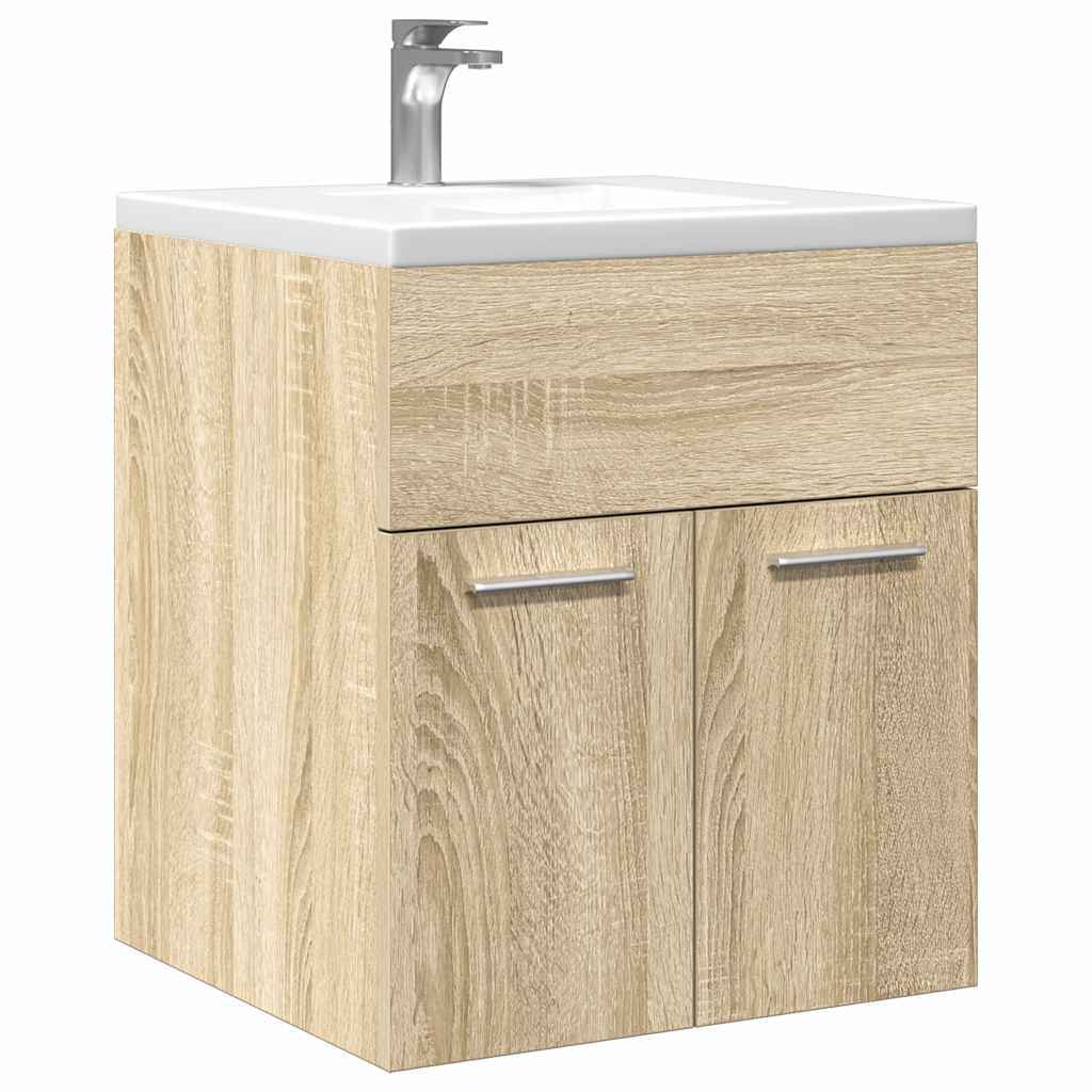 vidaXL Ντουλάπι νιπτήρα μπάνιου Sonoma Oak Κατασκευασμένο ξύλο