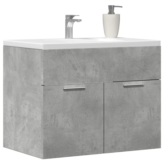 vidaXL Ντουλάπι Νιπτήρα Γκρι Σκυροδέματος 60x38,5x46 εκ. Επεξ. Ξύλο
