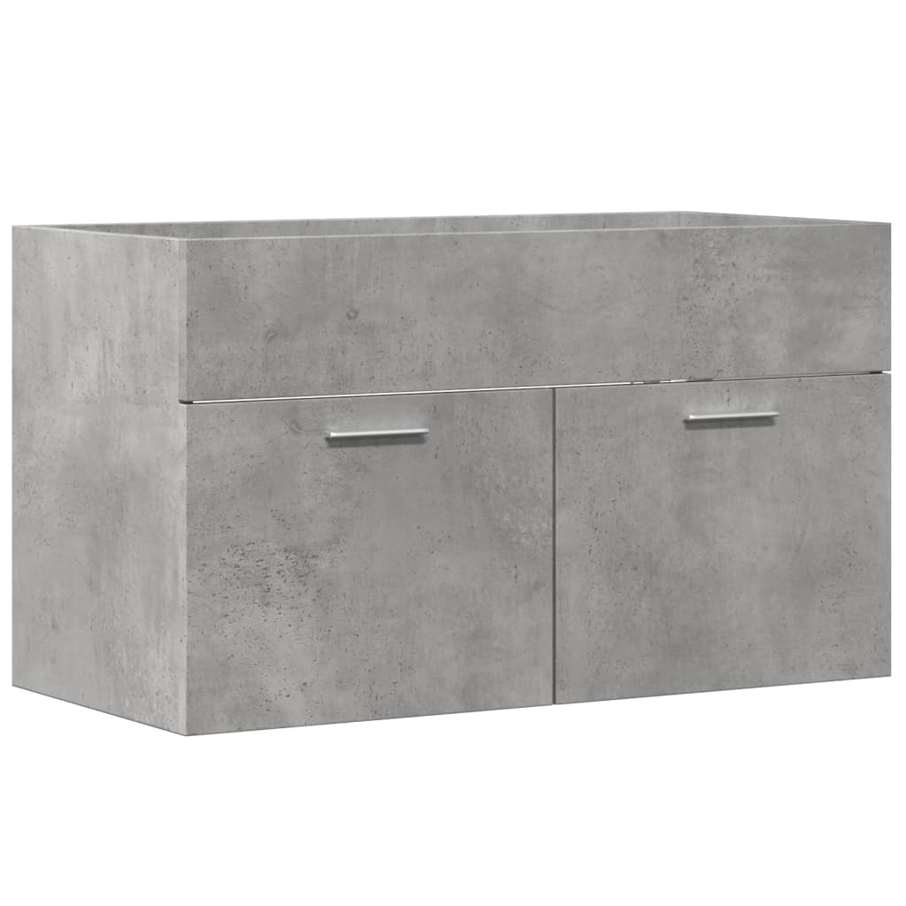vidaXL Ντουλάπι Νιπτήρα Γκρι Σκυροδέματος 80x38,5x46 εκ. Επεξ. Ξύλο