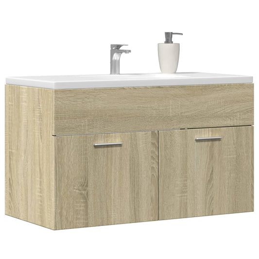 vidaXL Ντουλάπι Νιπτήρα Μπάνιου Sonoma Δρυς 90x38,5x46 εκ. Επεξ. Ξύλο